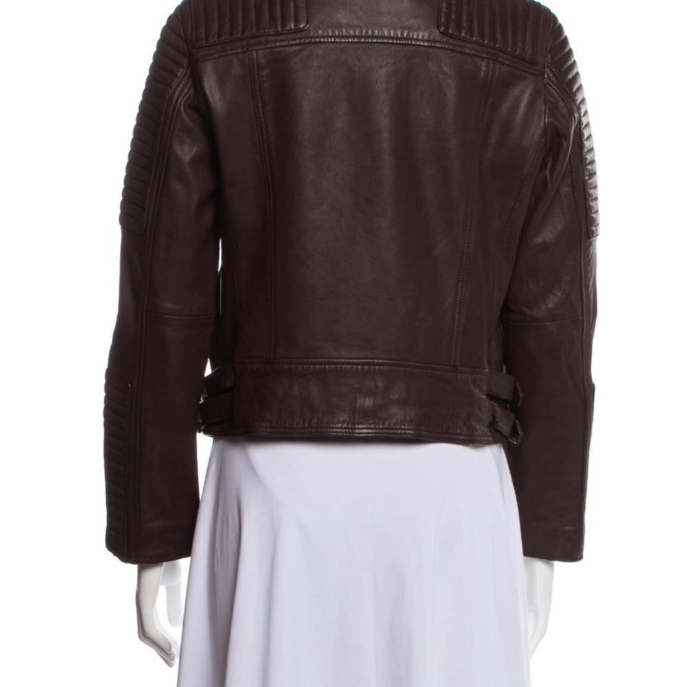 All saints leather jacket brand new with tags color burgundy/dark wine